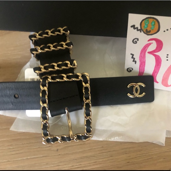 CHANEL Accessories - Chanel belt black chain new Sz 80/32 CC